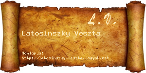 Latosinszky Veszta névjegykártya